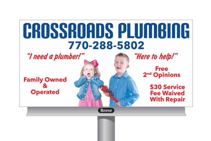 crossroads plumbing company sign hiram ga